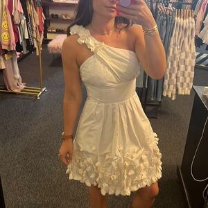 Cream One Shoulder Dress